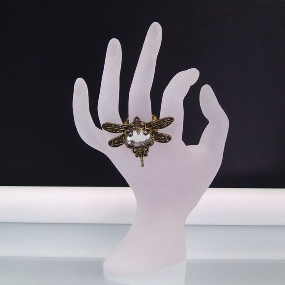 Dragonfly Ring Vintage Fashion Stretch Mirrored - Picture 1 of 5